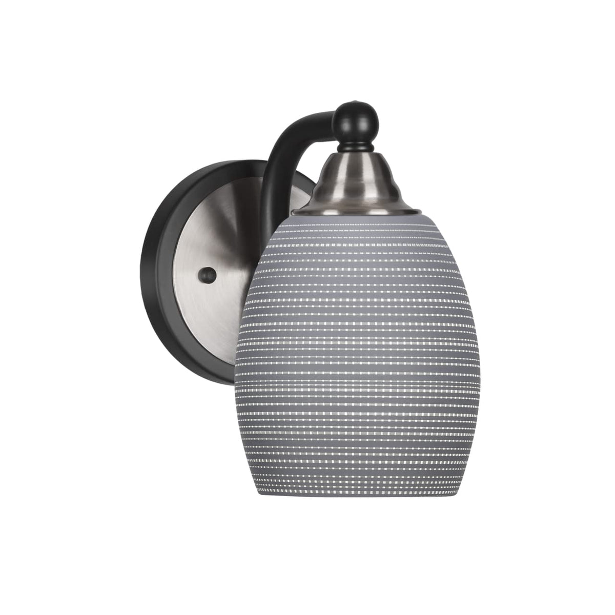 Toltec Lighting Paramount 1 Light Wall Sconce In Matte Black & Brushed Nickel (3421-Mbbn-4022)