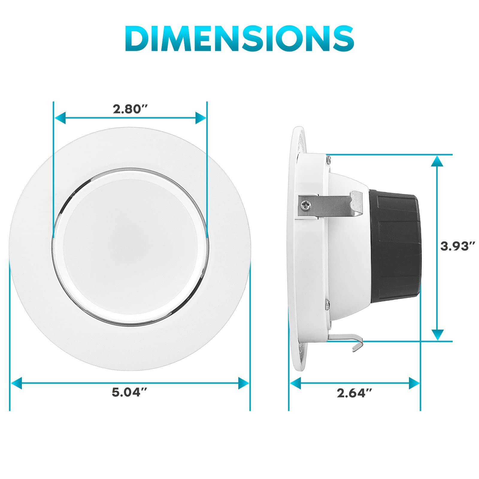 Luxrite 16-Pack 4 Inch Gimbal Led Recessed Lighting Can Lights, 8W=60W, 5 Color Selectable 2700K-5000K, Cri 90, Dimmable Adjusta