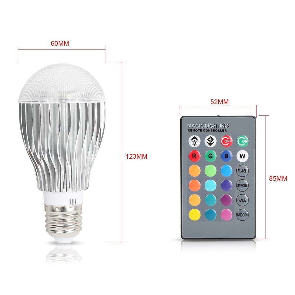 Gpct Led Color Changing Bulb, 9W, 64 Brightness Levels, 5 Modes - Multi-Colored, 1 Pack