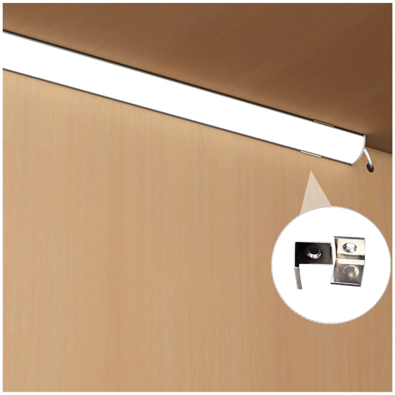 THMOOTHER V Shape LED Strip Aluminum Channel Diffuser System - 20-Pack, 3.3FT, Silver, Easy Cut & Install, Model 1002