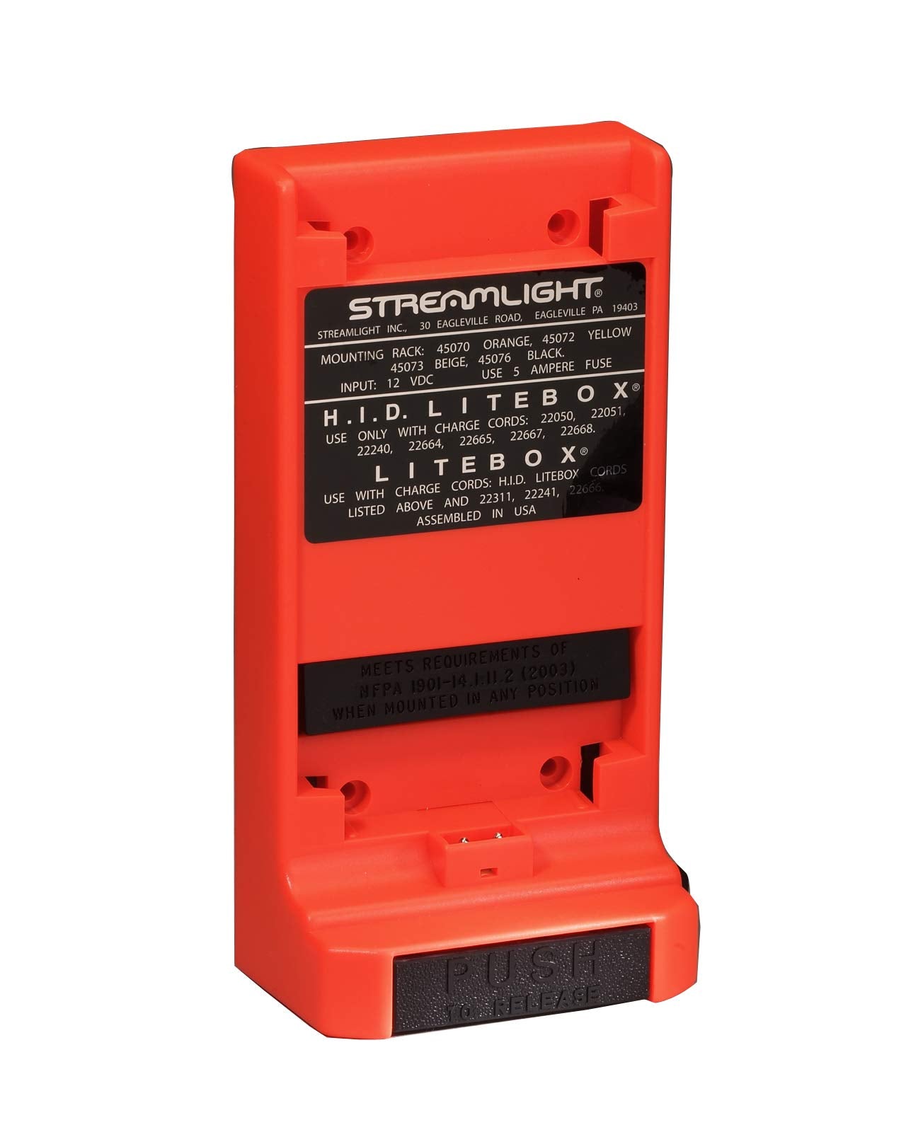 Streamlight 45070 Standard System Mounting Rack - Orange - LiteBox/FireBox/HID LiteBox