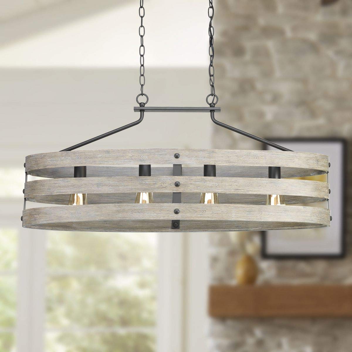 Gulliver Collection 4-Light Coastal Linear Chandelier Light Graphite
