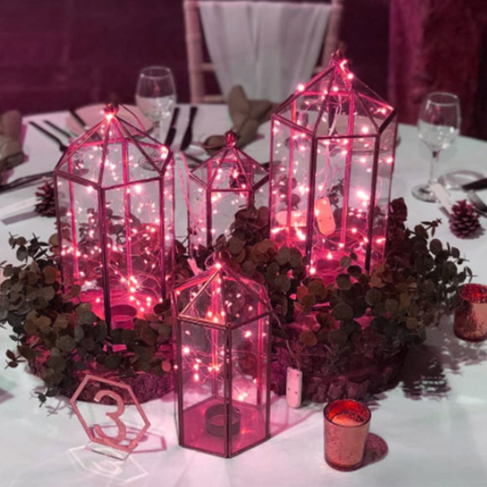 SOCO 16 Pack LED Fairy Lights - 10FT 30LED Copper Wire, IP65 Waterproof, Pink, Battery Operated for Indoor/Outdoor Decor