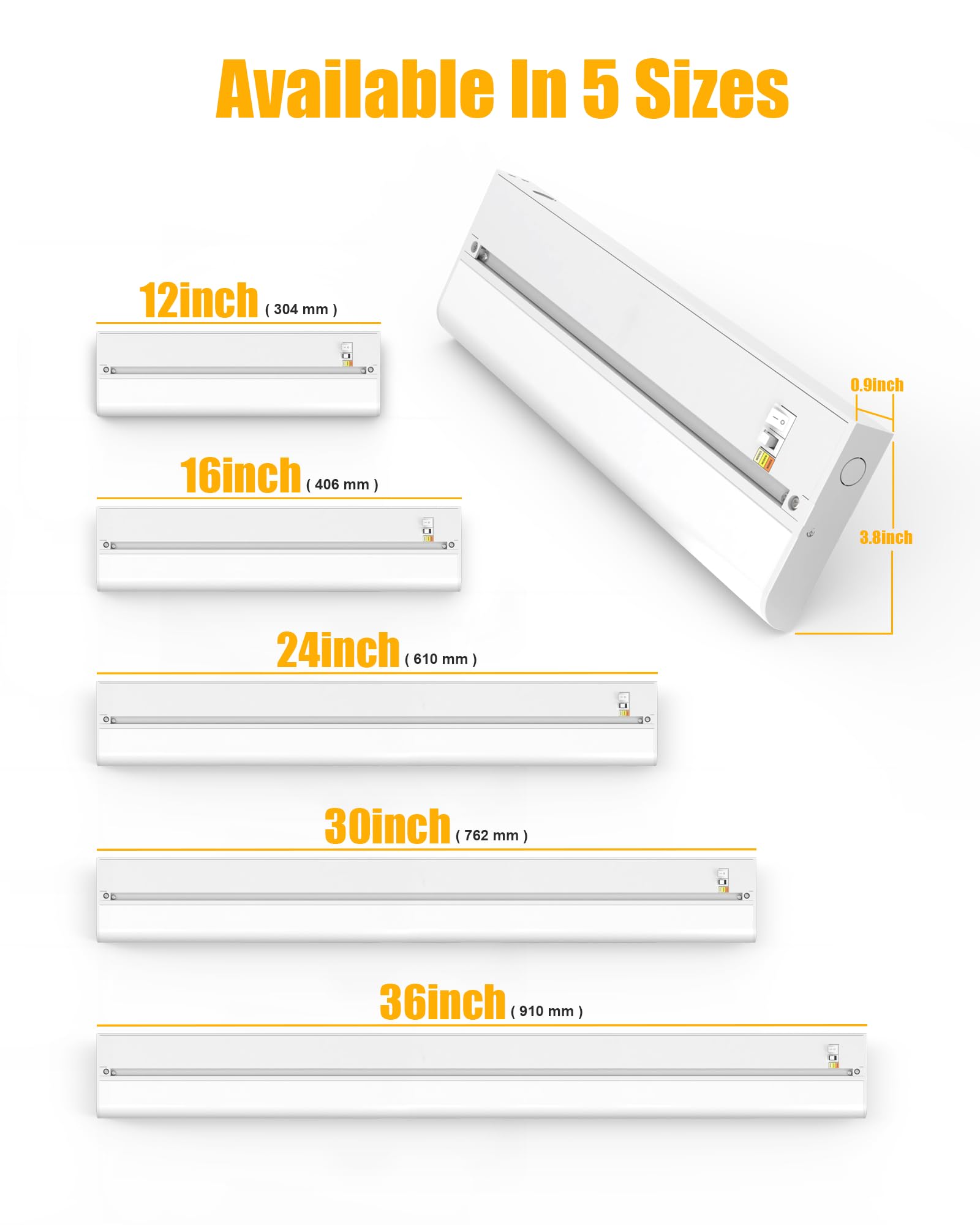 Aulaidik Hardwired Under Cabinet Lighting 16'' - Cri 97, 12W, 120V, 144 Led, 3Cct Daylight With Triac Dimmable, 1050Lumen Linkab