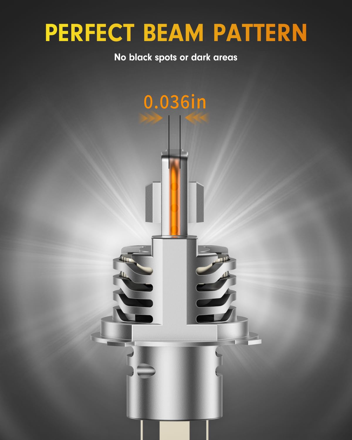 Fahren H4/9003 Fog Light Bulbs, 40000Lm 900% Brighter 6500K Cool White, 1:1 Mini Size Plug And Play Upgraded Hb2 Light Bulb, Pac
