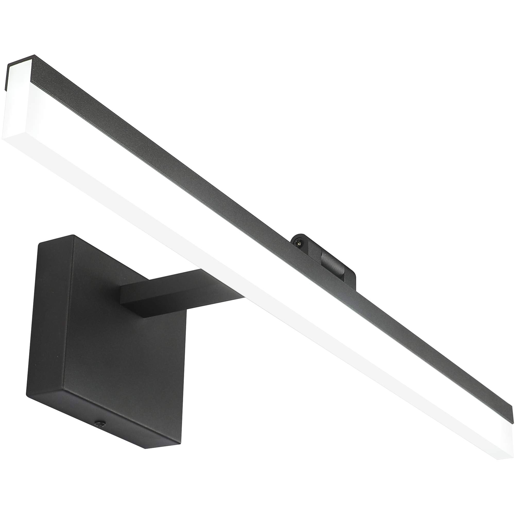 SOLFART 24in LED Bathroom Vanity Lights, Black Aluminum & Acrylic, Model 8778-600mm-6000K-ND, Non-Dimmable