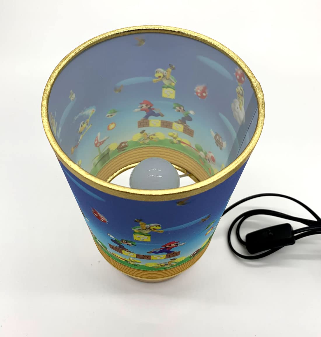 Table Lamp Mario Bedside Night Light Wood Base Room Decoration Or Great Gift Ideas