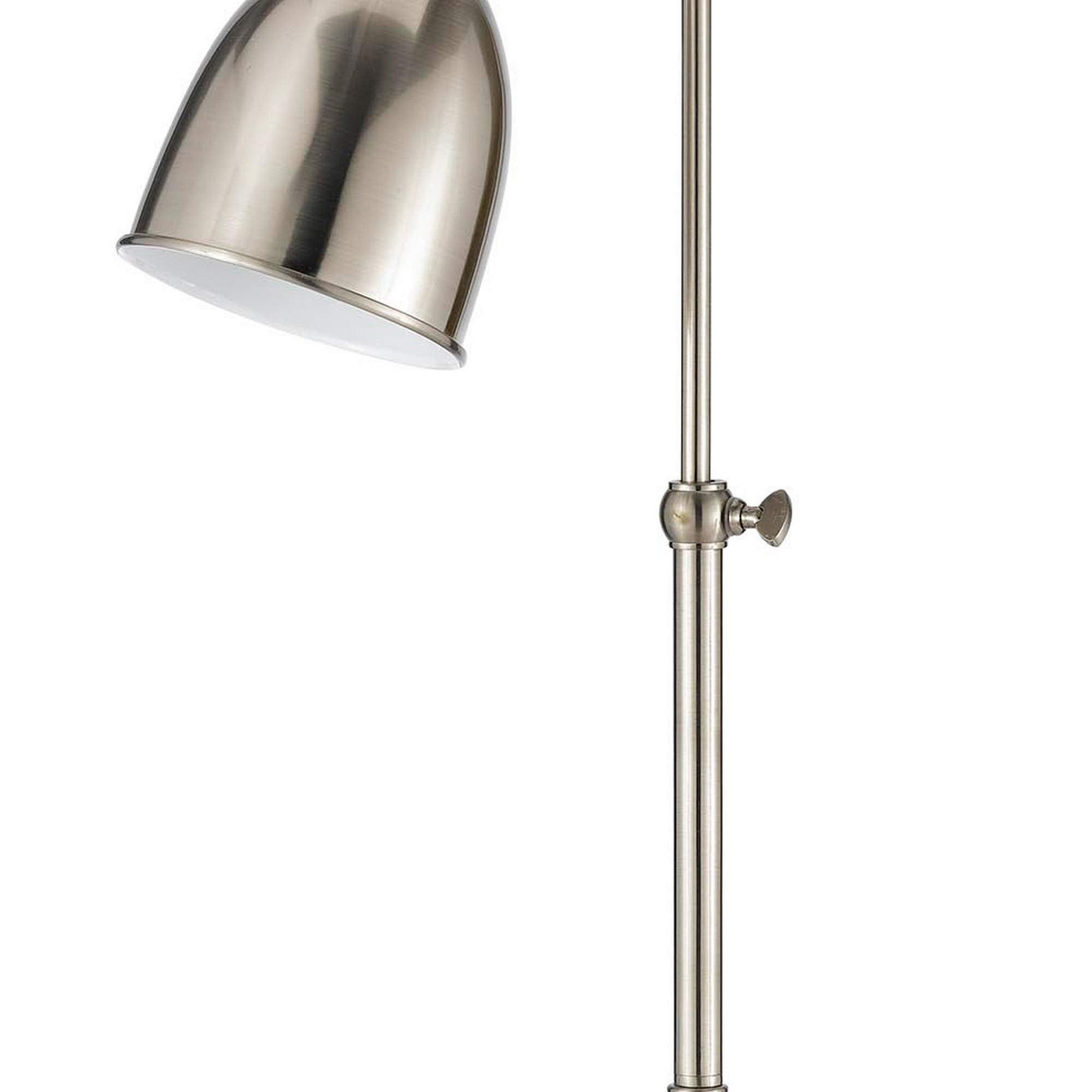 Benzara Metal Table Lamp with Adjustable Pole, 25in Height, Silver, Model BM225103