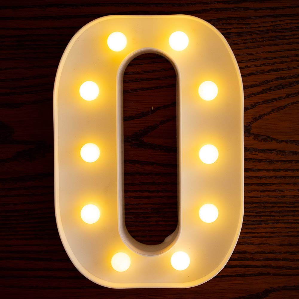 Yorulory LED Letter Lights Sign Letters Light Up Letters Sign for Night Light Wedding Birthday Party Battery Powered Christmas Lamp Home Bar (O)