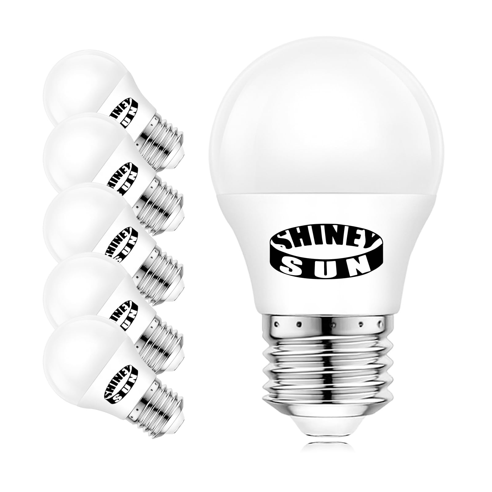 Sunshiney Led Small Light Bulb A15 Dimmable E26 Medium Base, 60W Equivalent, 600 Lm Small Refrigerator Light Bulbs, 6.5W Warm Wh