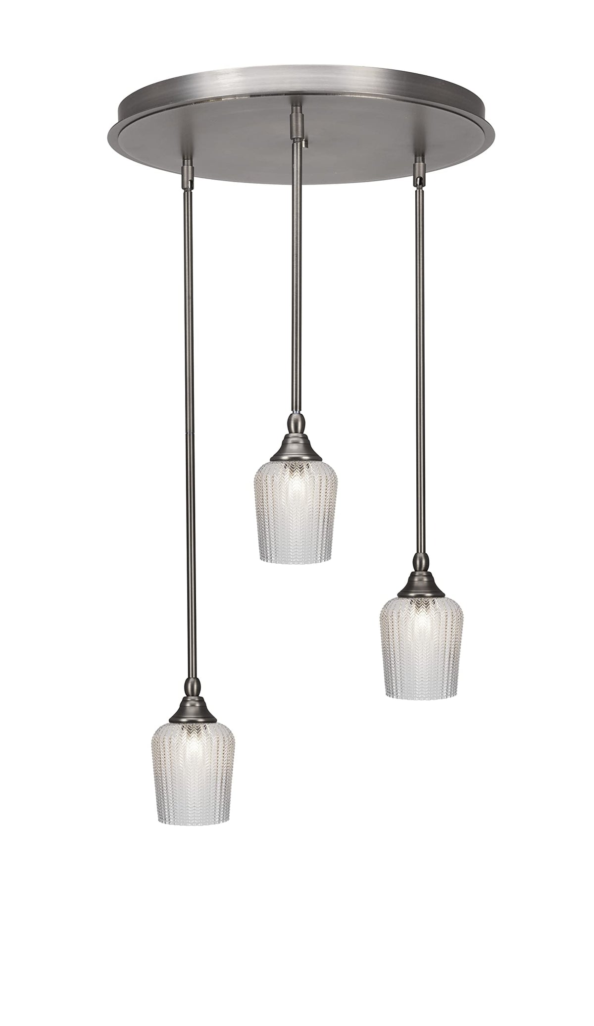 Empire 3 Light Cluster Pendalier in Brushed Nickel Finish (2183-BN-4280)