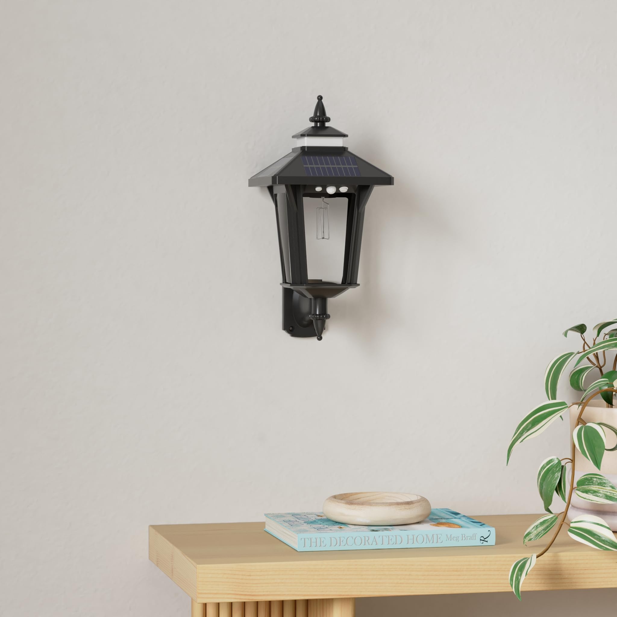 Ｍoodyfei 2 Pack Solar Wall Lantern Lights - Motion Sensor, Dusk to Dawn, Waterproof, Outdoor Wall Sconce, Model XHY1808, Solar Lights