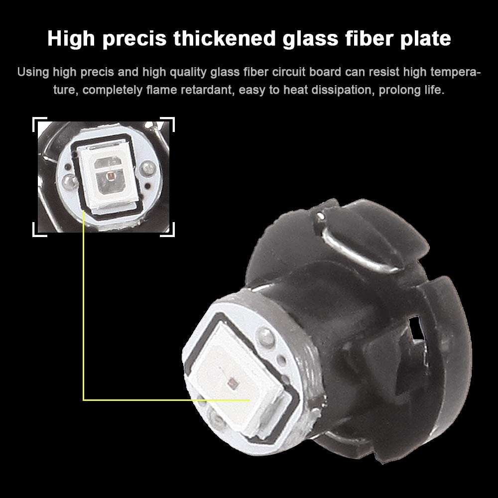 Cciyu 6 Pack T4/T4.2 Neo Wedge 2835 Smd Led Bulb A/C Lights (Red)