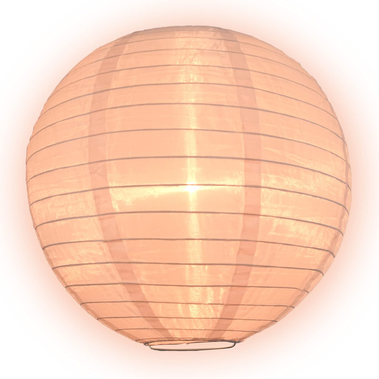 Paperlanternstore.Com 10 Inch Rose Quartz Pink Nylon Lantern, Even Ribbing, Durable, Hanging Decoration By Quasimoon