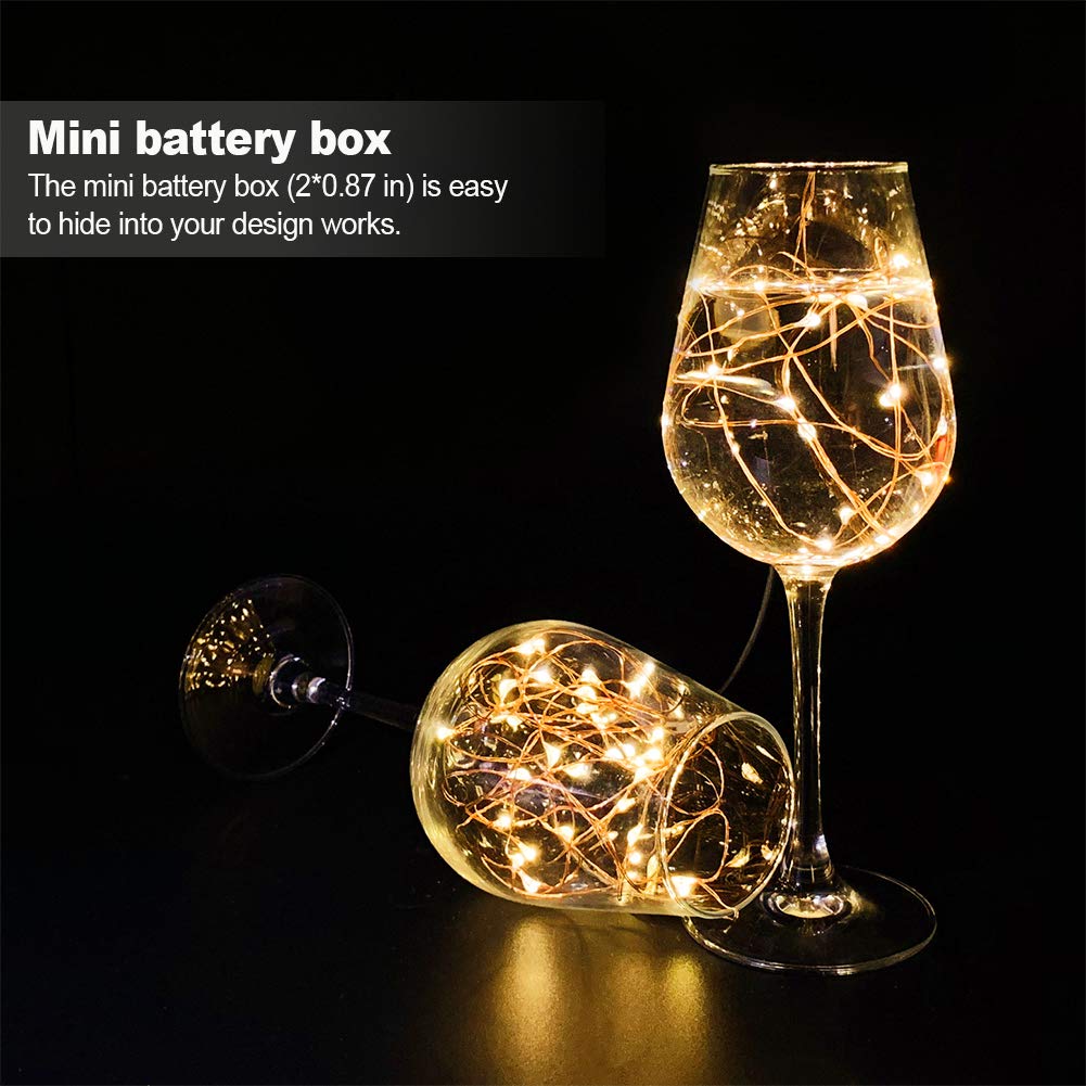 MUMUXI 48 Pack Fairy Lights, 7.2ft Copper Wire Mini String Lights, Waterproof Warm White for DIY Wedding Party Decoration