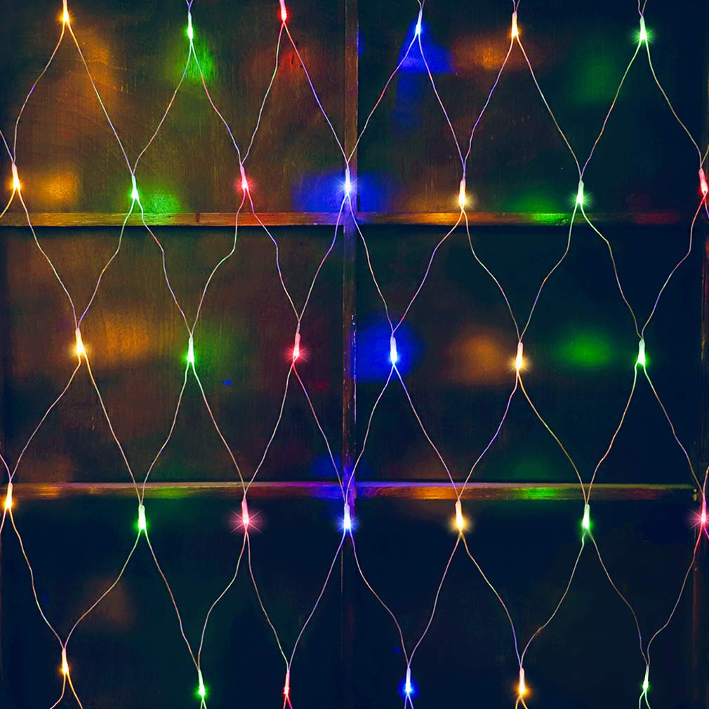 woohaha LED Net Mesh Fairy String Lights, 192 LEDs, 9.8ft x 6.6ft, Multicolor, Model QX-U-O-N-192-M, Safe for