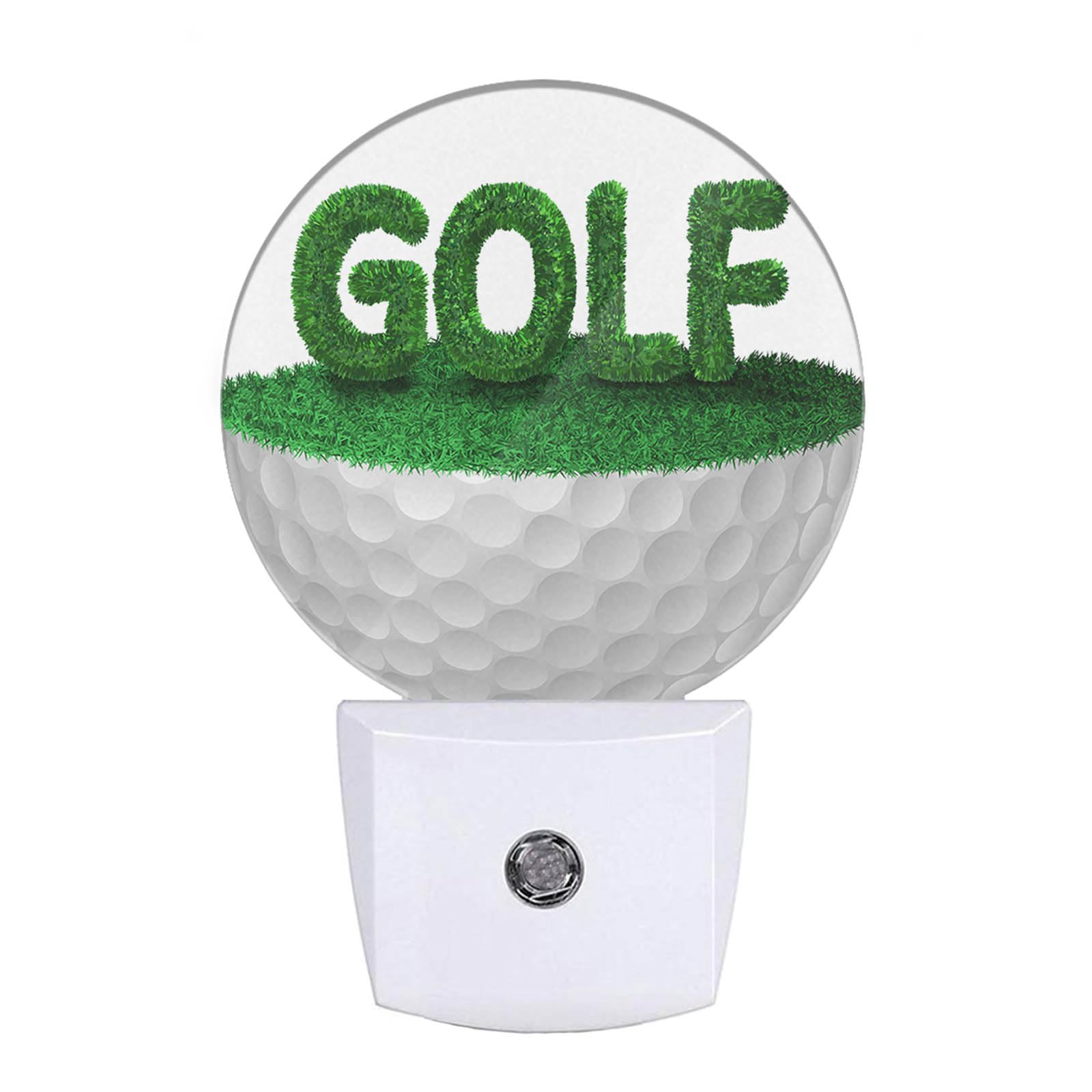 Uanvaha Golf Ball Night Light Half Golf Ball with Grass Golf Course Grassland Night Lights Plug into Wall with Dusk to Dawn Sens