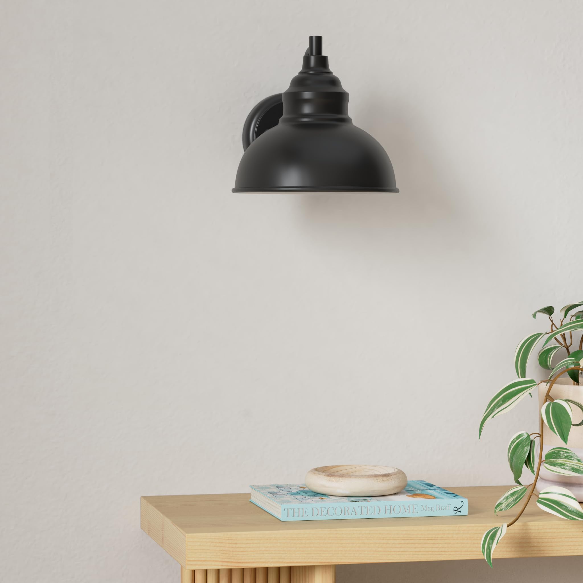 Merlight Wall Sconces - Rechargeable Dimmable Remote Control Lights, Small 7.6" Black Iron, 13 Color Options, Model 20230620