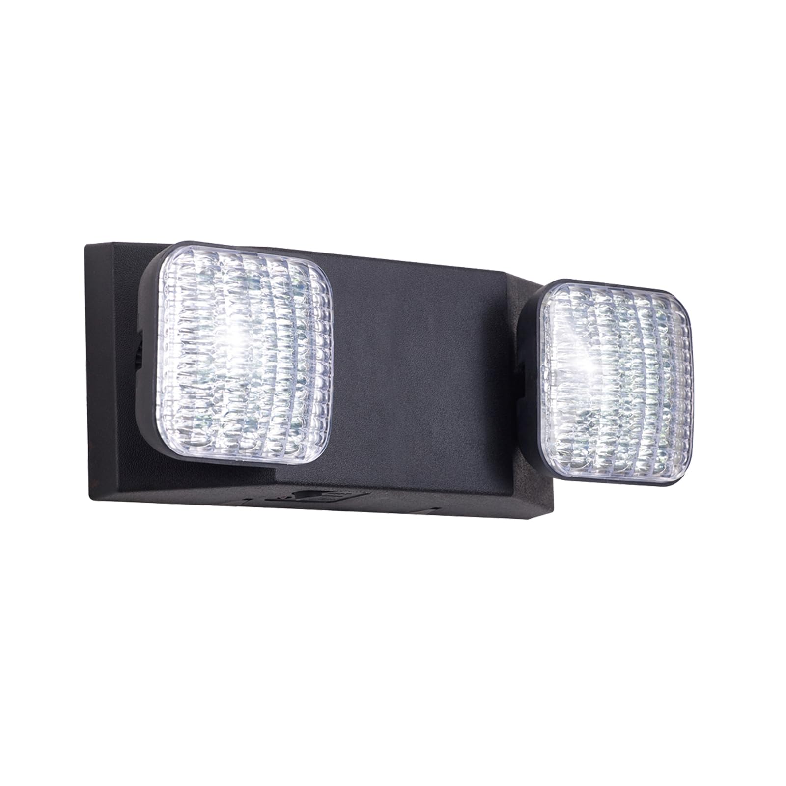 Gzruiyang Emergency Lights With Battery Backup  Led Commercial Emergency Lighting Fixtures Two Head Adjustable  Ul 924 Certified  Hardwired Emergency Exit Light For Business - 1 Pack(Black)