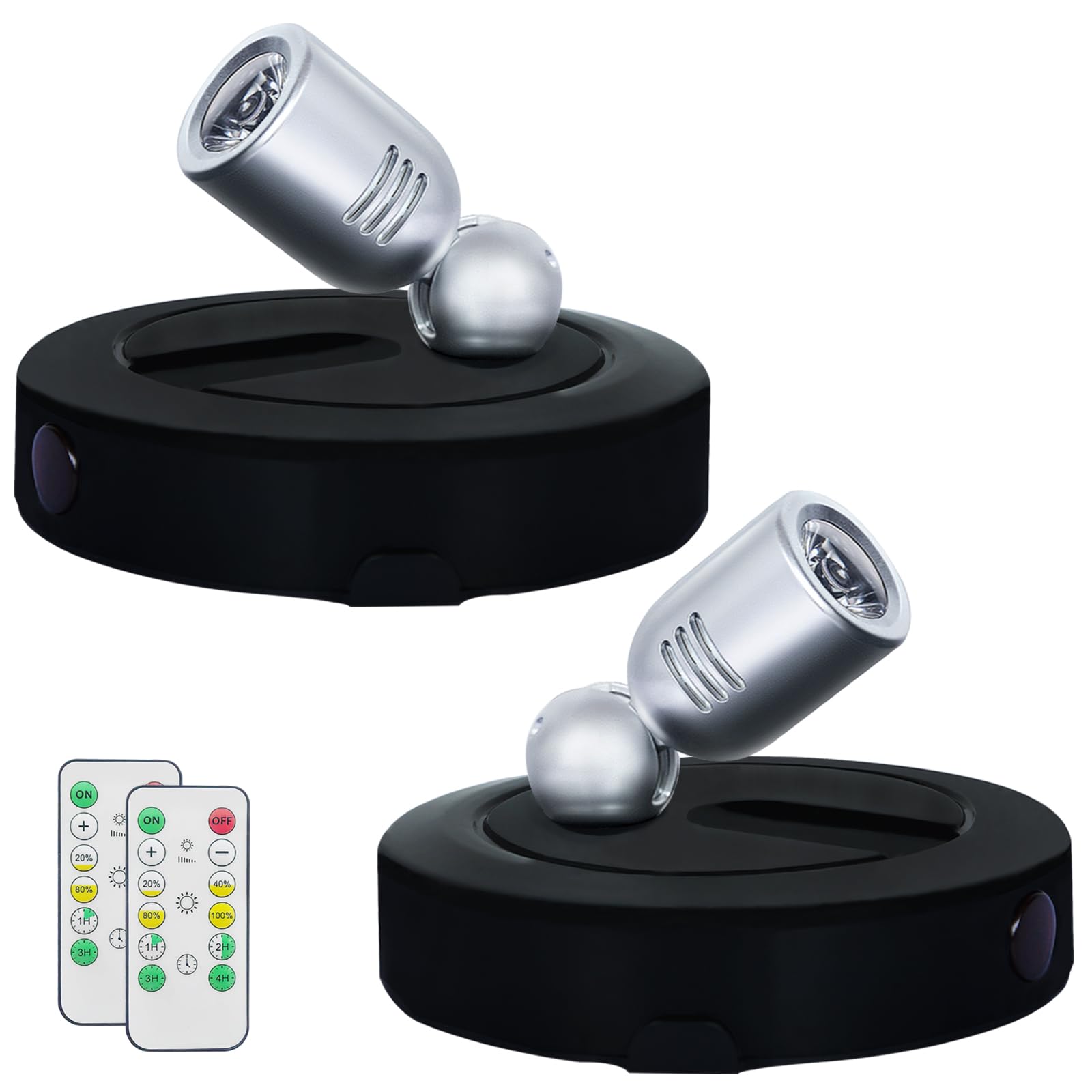 HAMVIDNE Spotlight Indoor, Battery Powered Spot Lights with Remote, Plant Uplights, Timer Dimmable Tree Spotlights, Picture Ligh