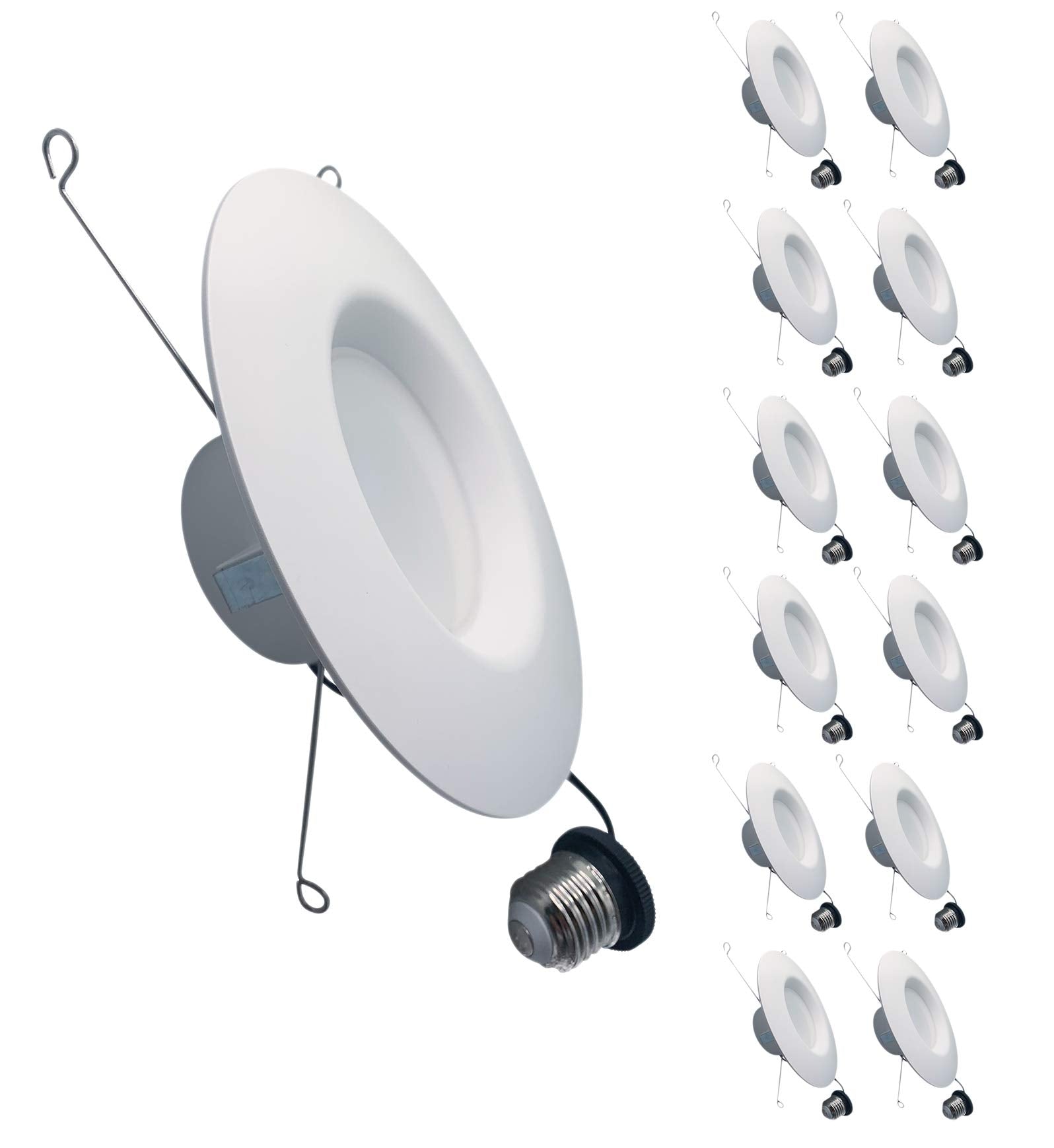 Philips Led Flicker-Free 5"/6" Dimmable Recessed Downlight, 1000 Lumen, Daylight (5000K), 11.5W=75W, E26 Base, 12-Pack