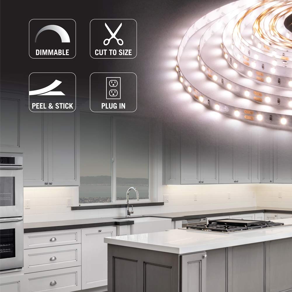 Armacost Lighting LED Tape Light Kit, 16 ft, 3000K Warm White, Plastic, Model 421500