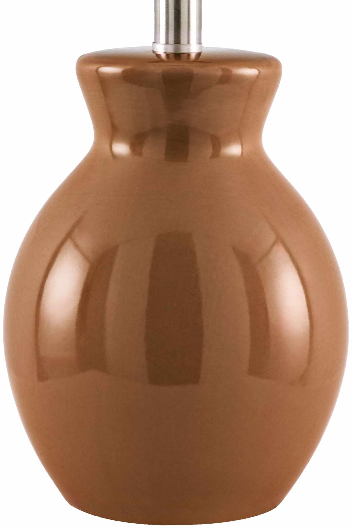 BoutiqueRugs Ceramic Bedside Table Lamp - 15inH x 8inW x 8inD - Tan, White - Model SPXZVA9-030 - Boho Style for Bedroom or Living
