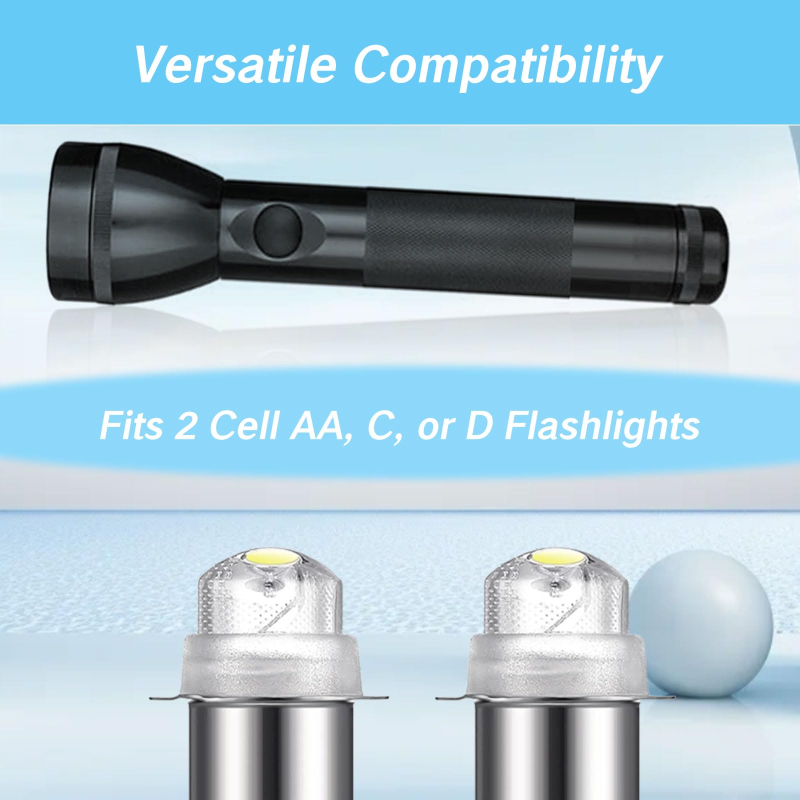 Yafiygi 4 Pack Flashlight Bulbs 30 Lumen 3-Volt Led Pr6 Replacement Bulb For Flashlights 3V Light Bulb Torch Flashlight Bulb Wit