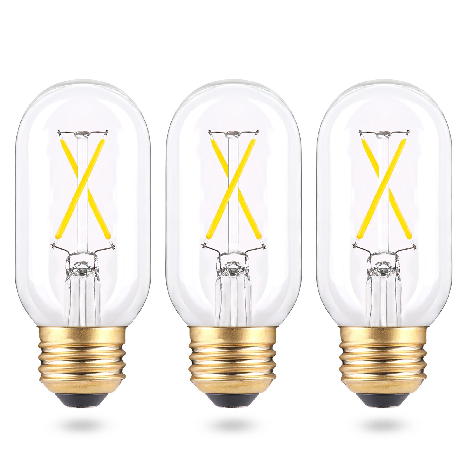 Daylight T45 Led Bulb, 2W (25W Equivalent), Dimmable Tubular Chandelier E26 Light Bulbs, 5000K Bright White, 200Lm, 3 Pack