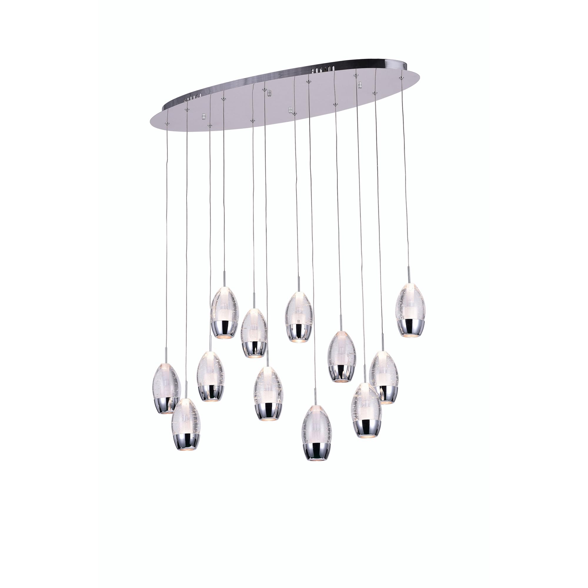 CWI Lighting Perrier 12 Light Contemporary Metal Pendant in Chrome