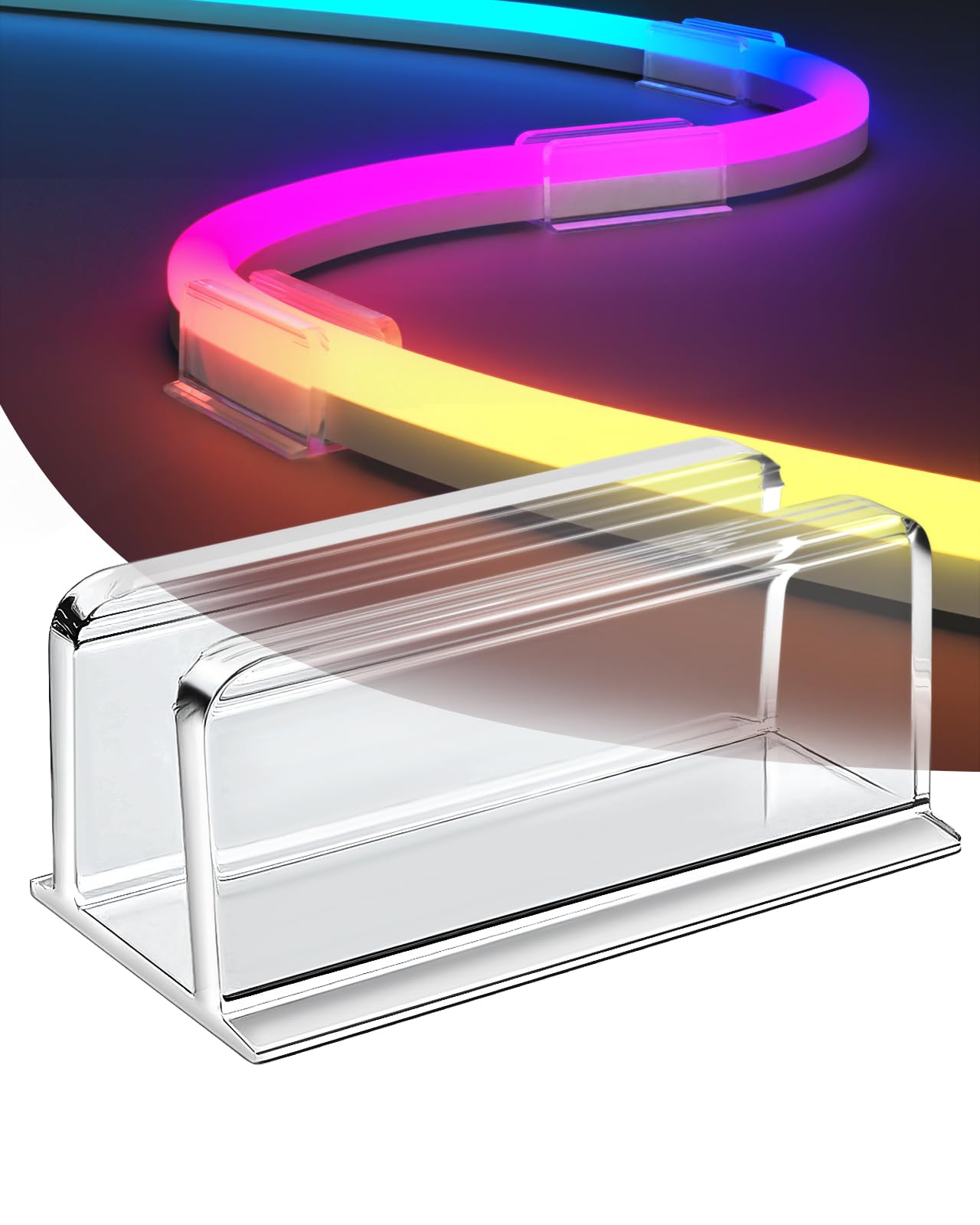 Neon Rope Light Clips Mounting - 30Pcs Clear Waterproof LED Band Clip Brackets - Adhesive Wall Mount Holder for Govee and Other Neon LED Lights Bands (Not Support H61A2 & H61A0)