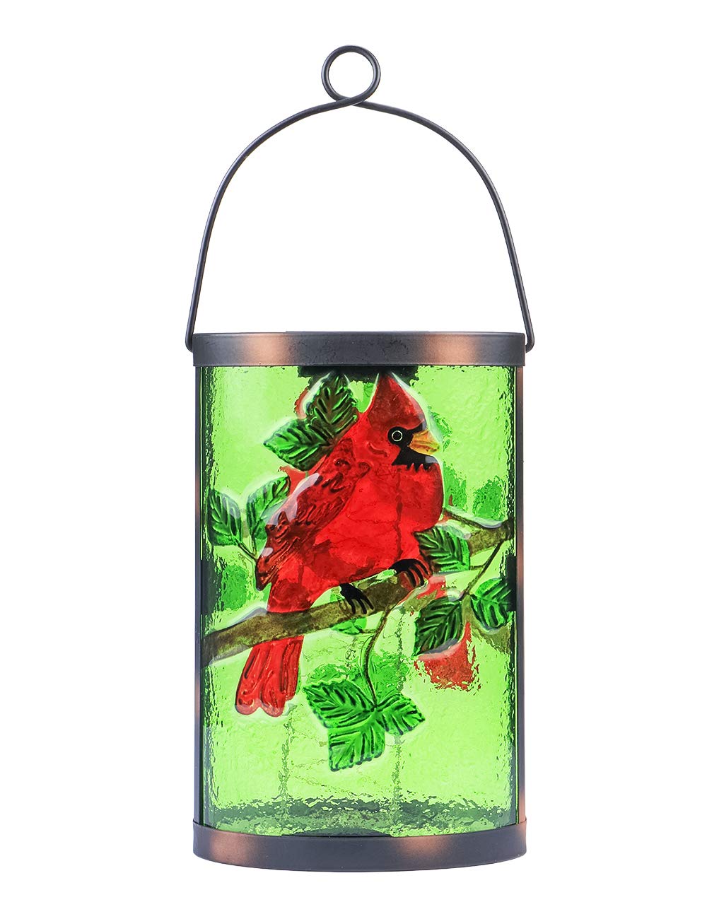 MUMTOP Hanging Solar Lantern - Waterproof LED Cardinal Light, Tabletop Lamp for Outdoor Patio Garden, Green-Red