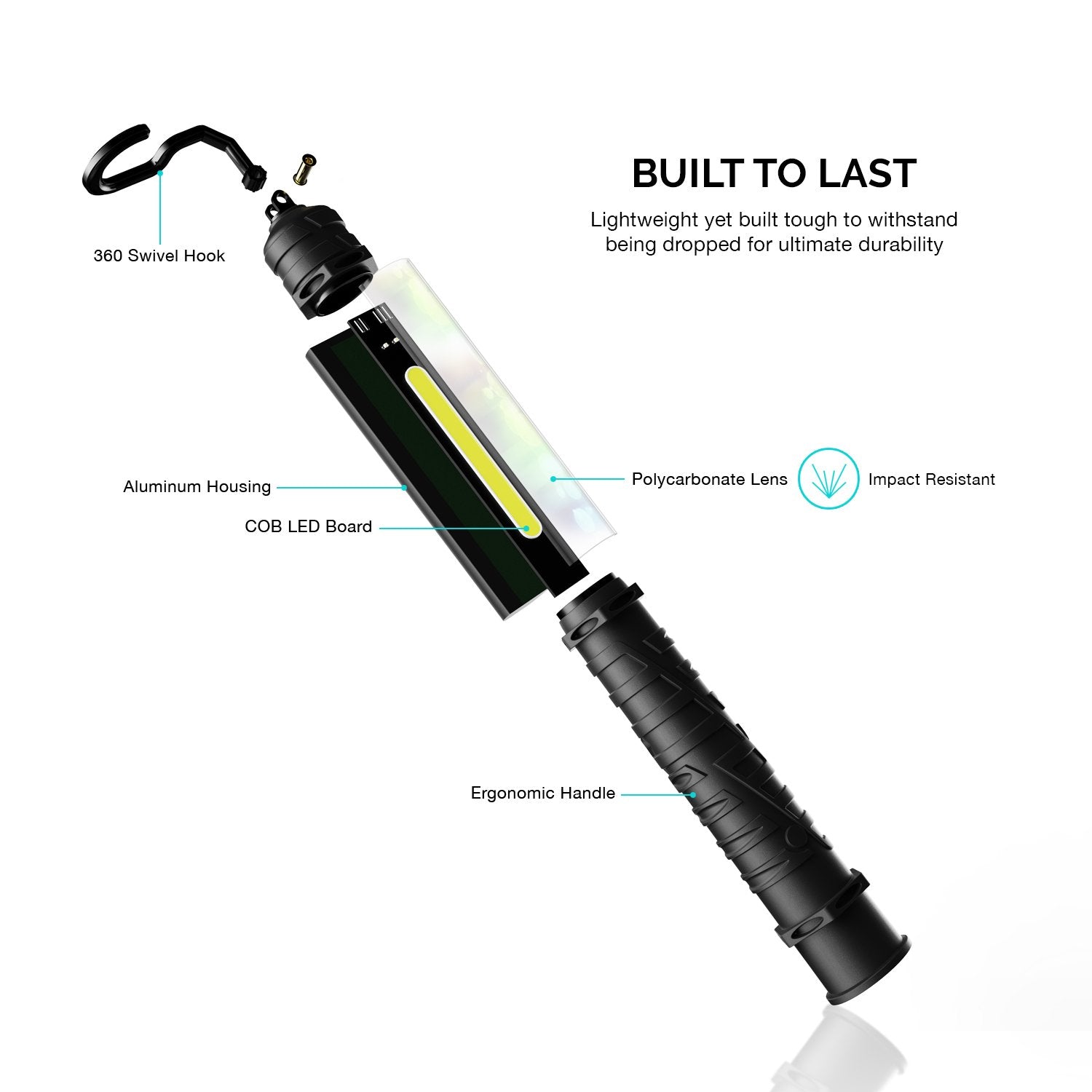 Neiko 40339A Cordless Cob Led Work Light With Rechargeable 4,400-Mah Li-Ion Battery, Up To 11.5 Hours Of Run Time, And Max Brigh