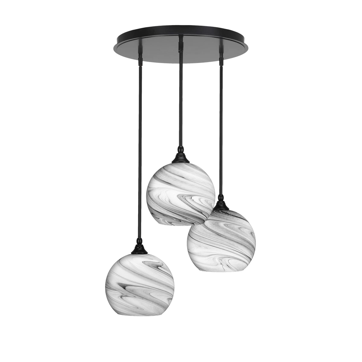 Empire 3 Light Cluster Pendalier in Matte Black Finish (2183-MB-4359)