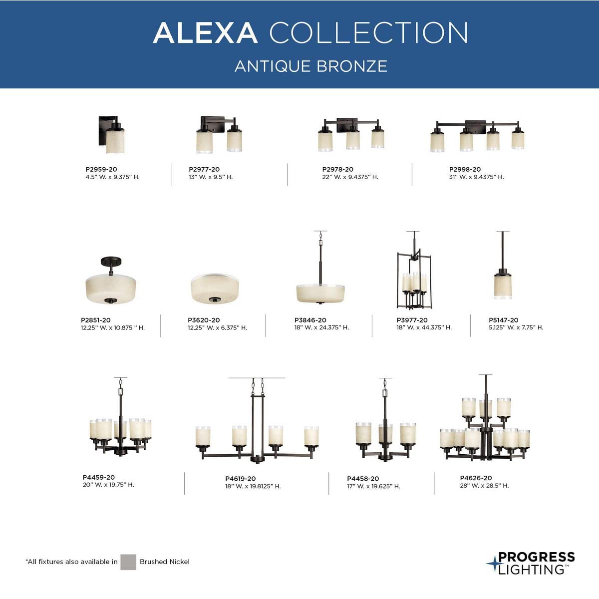 Alexa Collection 3-Light Etched Umber Linen With Clear Edge Glass Modern Chandelier Light Antique Bronze