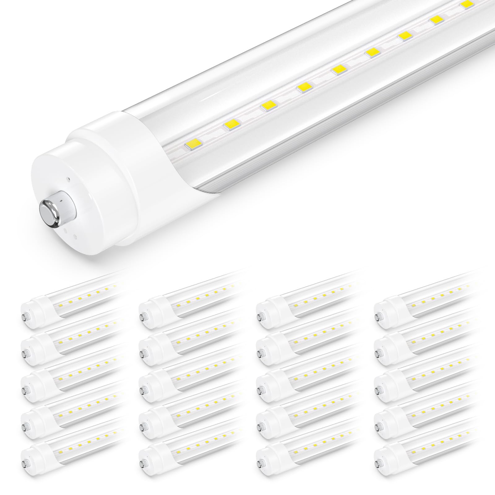 Shinestar 20-Pack 8Ft Led Bulbs, Ballast Bypass, 44W 6500K Daylight, F96T12 Led Replacement For T8 T10 T12 Fluorescent Tubes, Fa