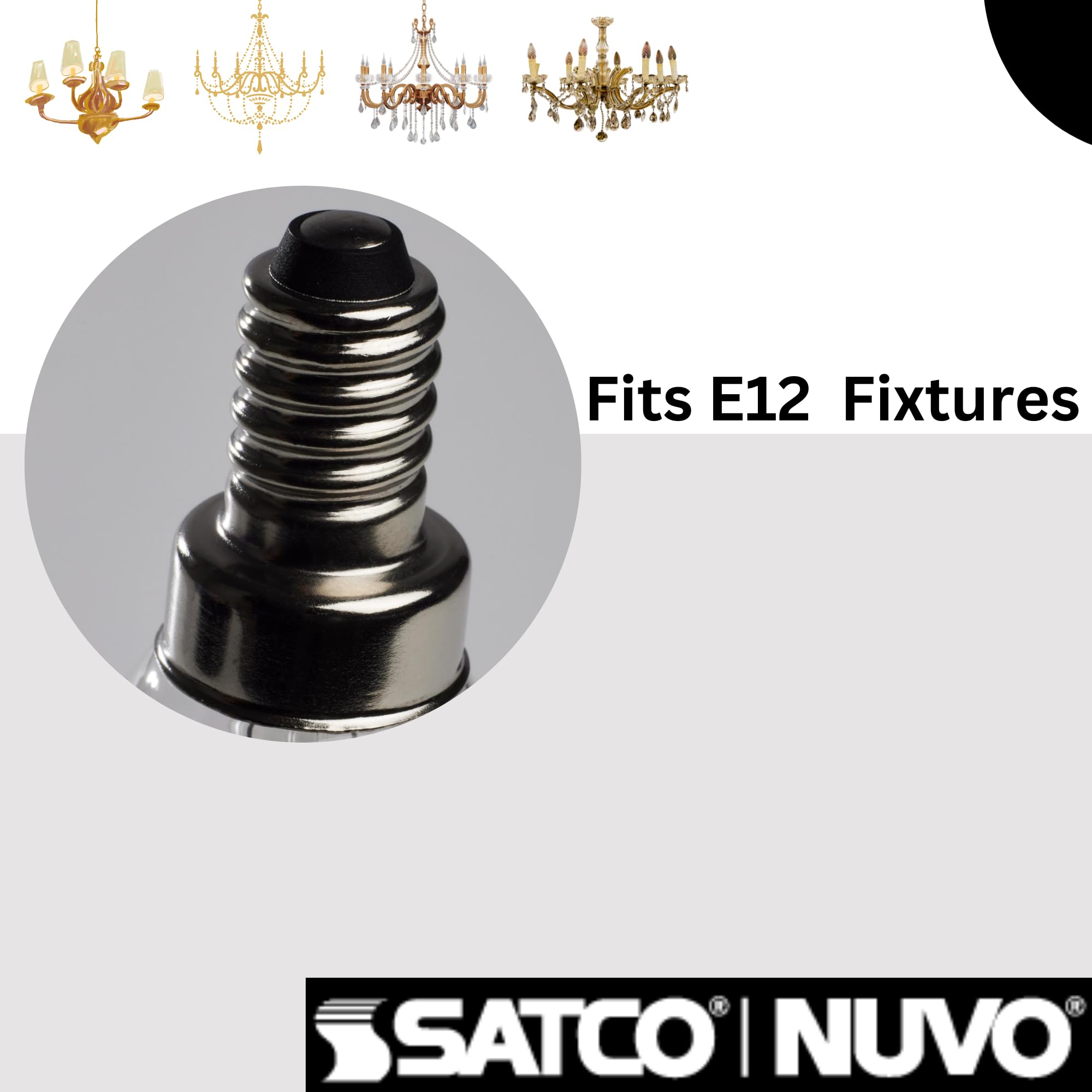 Satco Lighting S21273-5.5 Watt B11 Led Clear Dimmable Light Bulbs - Candelabra Base - 90 Cri - 2700K - 120 Volts - 15,000 Hours