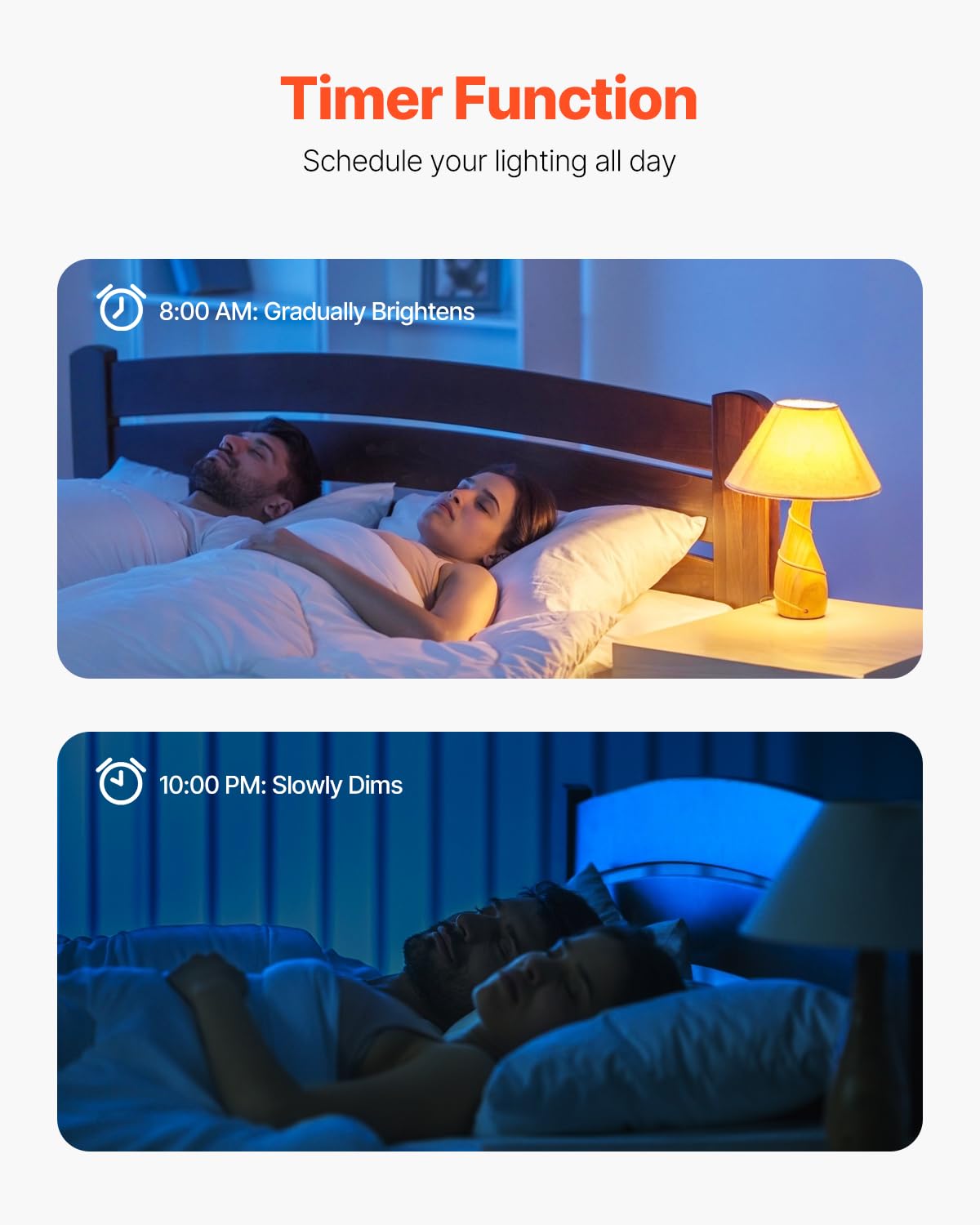 VEVOR Smart Light Bulbs, A19 E26 Smart Bulb That Work with Alexa & Google Assistant, WiFi & Bluetooth LED Light Bulbs with RGB C