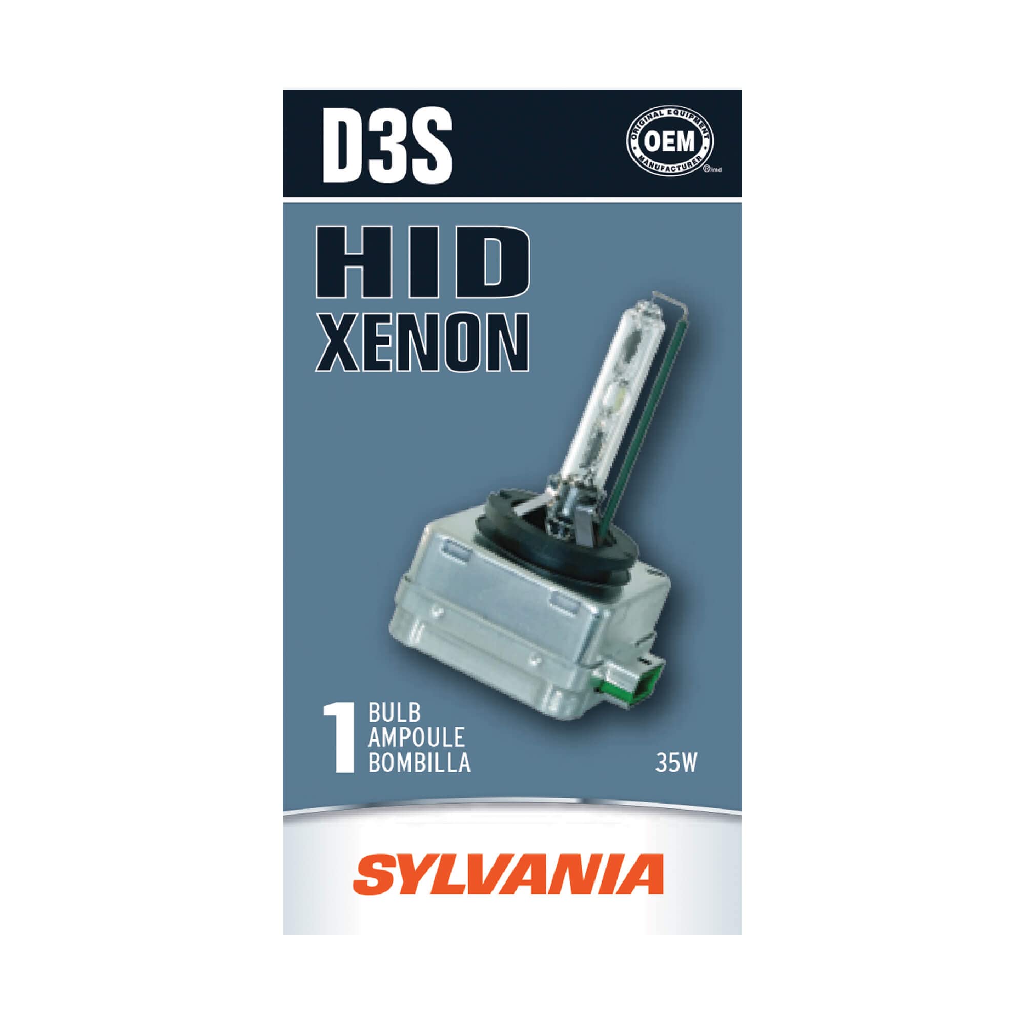 SYLVANIA - D3S Basic HID (High Intensity Discharge) Headlight Bulb - High Performance Bright, White, and Durable Lamp (Contains
