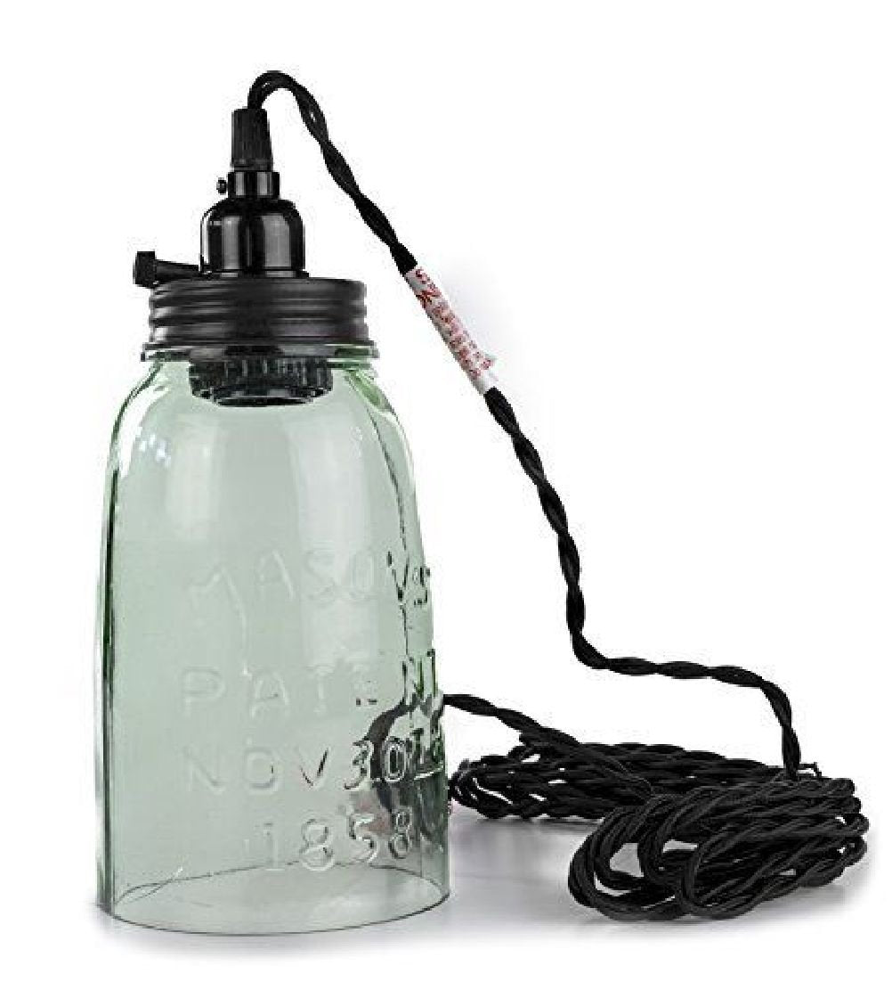 Colonial Tin Works Half Gallon Mason Jar Pendant Lamp Rustic Brown Black Model 930054