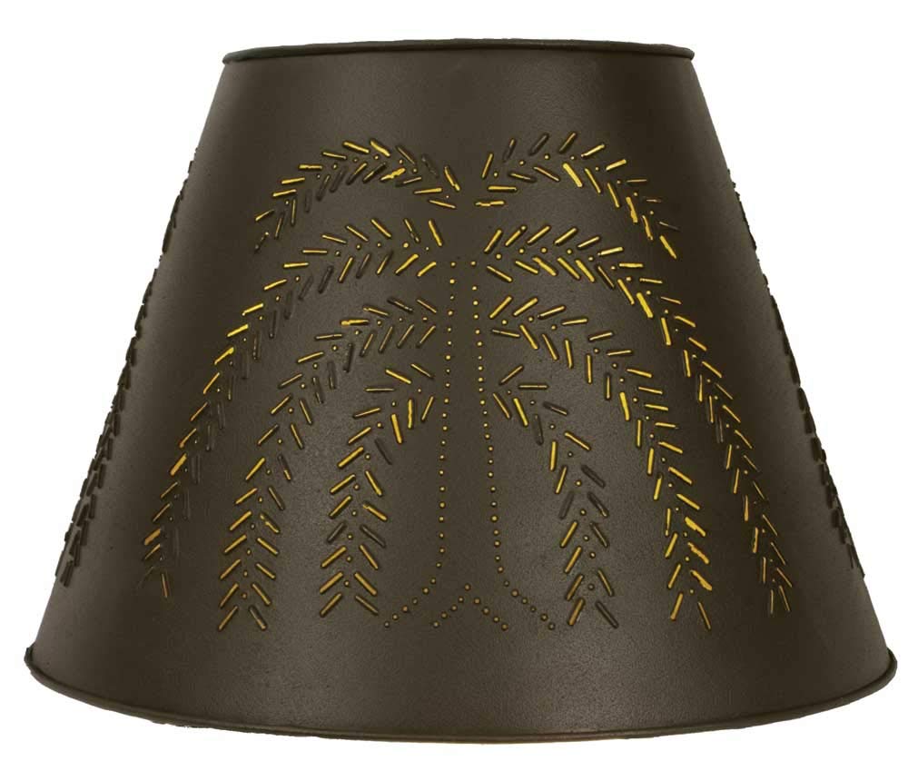 CTW Home Collection Rustic Brown Willow Tin Washer Top Lamp Shade