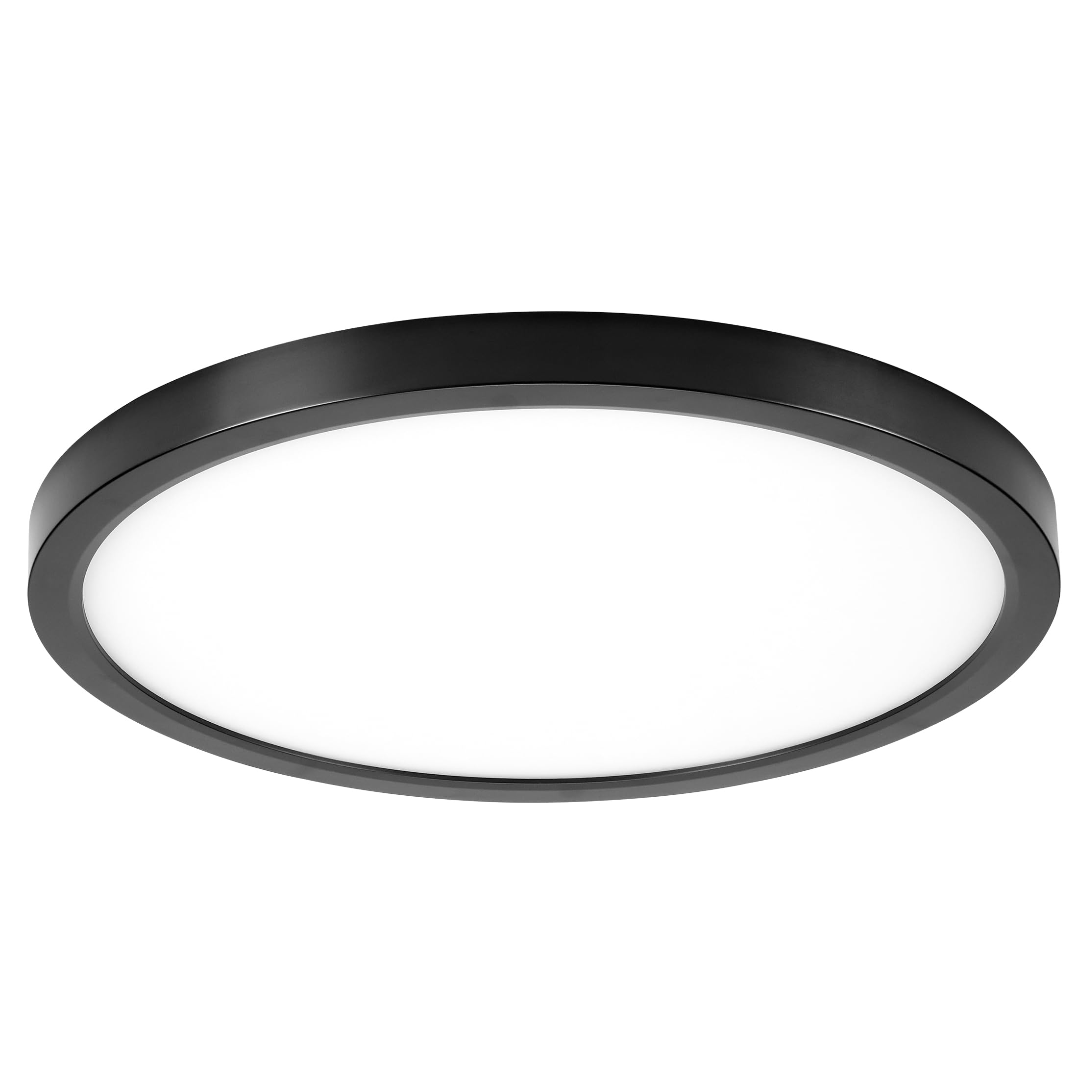 Maxxima 14 in. LED Flush Mount Ceiling Light, 2400 Lumens, 5 CCT 2700K/3000K/3500K/4000K/5000K Panel Light, Black Trim Round Fix