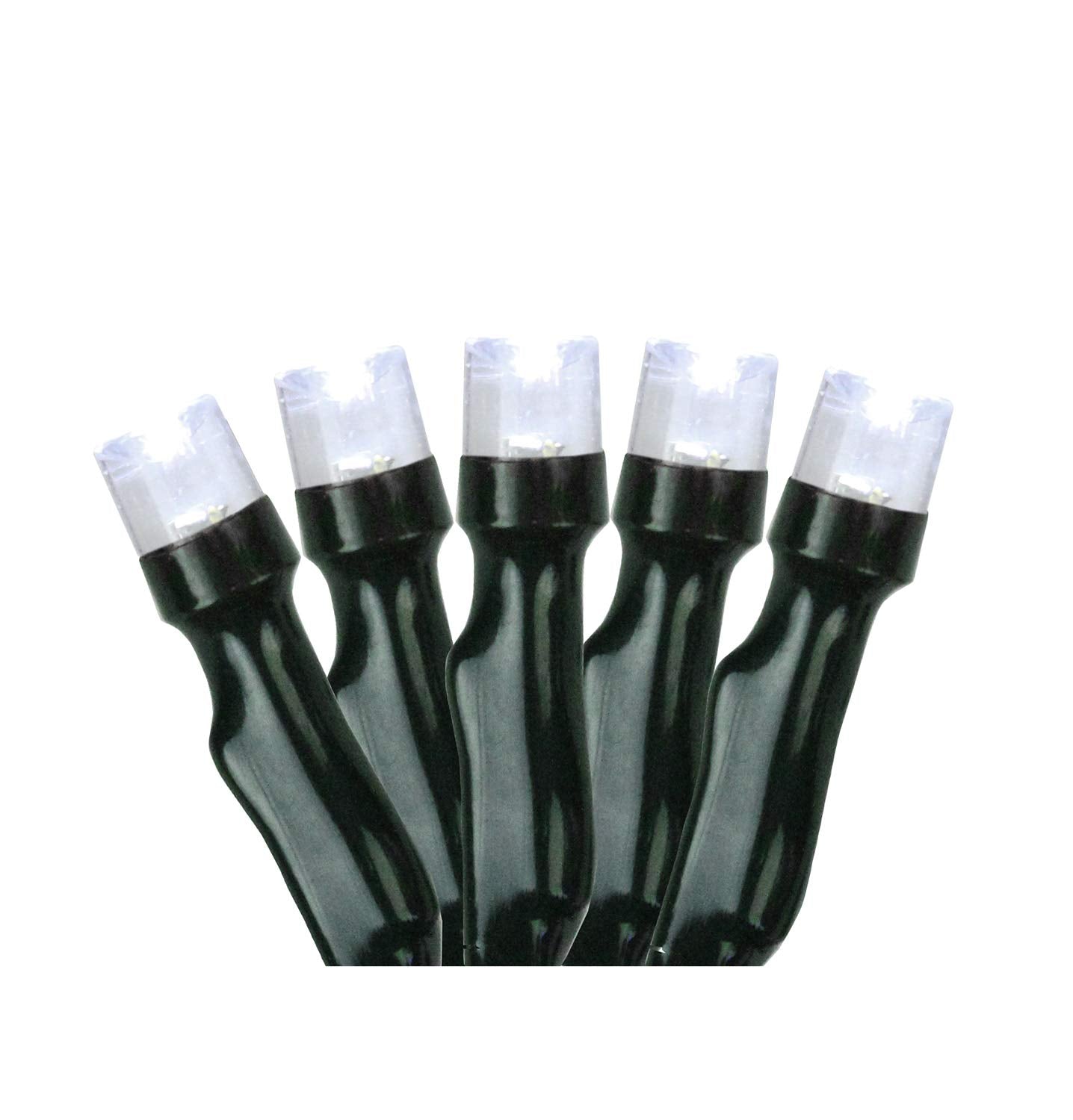 Northlight Battery Operated LED Christmas Lights - 20ct - 9.5 Black Wire - Pure White Plastic