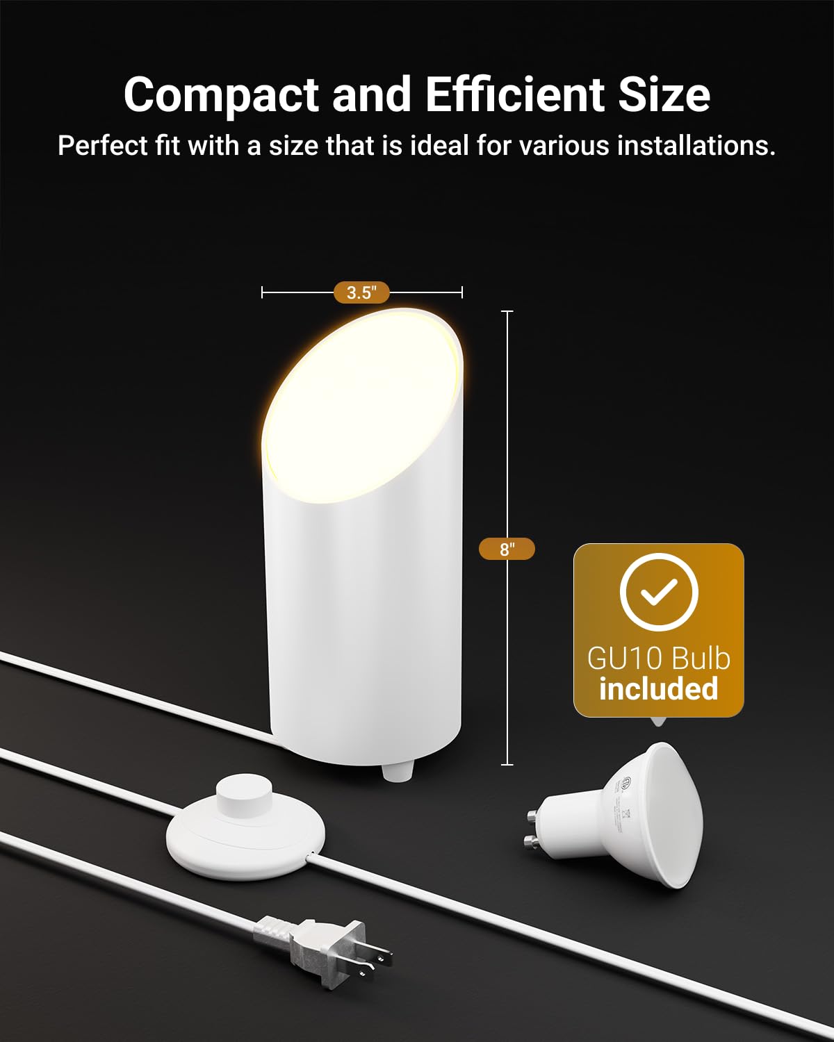 Sunco Uplighting Indoor LED Floor Can Light - 7W, 450 LM, 3000K Warm White, Non-Dimmable, 2 Pack, Aluminum, White