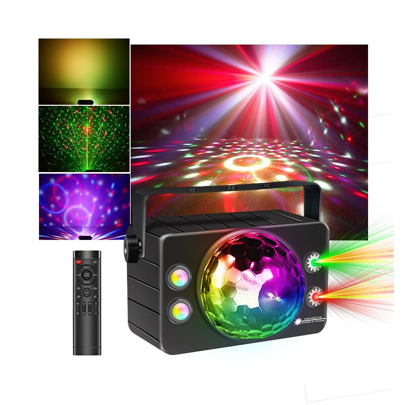Disco Ball Light Party Lights DJ Disco Lights LED Stage Strobe Light Sound Activated with Remote Control for for Parties Xmas Cl