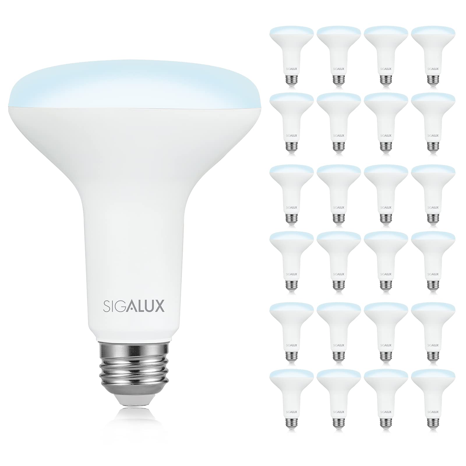 Sigalux BR30 LED Flood Lights, Dimmable 65W Equivalent, 5000K Daylight, E26 Base, 24 Pack