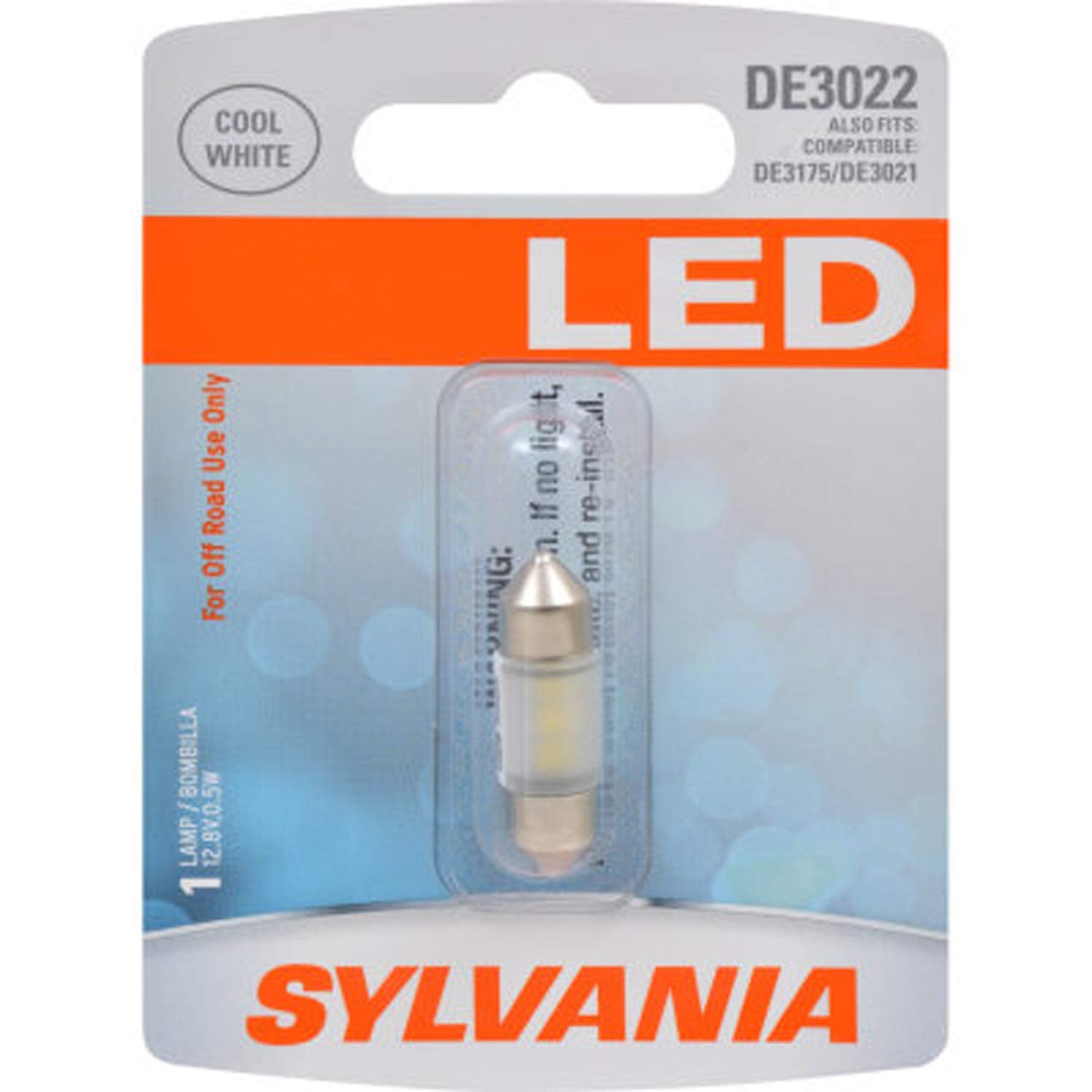 SYLVANIA DE3022 31mm Festoon LED Mini Bulb - White, Ideal for Interior Lighting, Model DE3022SL.BP