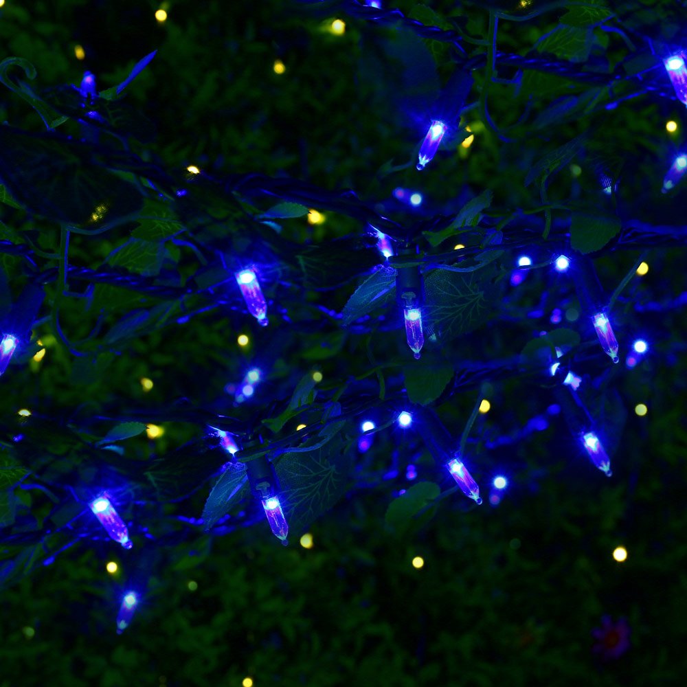 Brizled LED Christmas Lights, 100 LED Mini String Lights, 33ft, UL Certified, Blue, Indoor/Outdoor, Model DCFR01