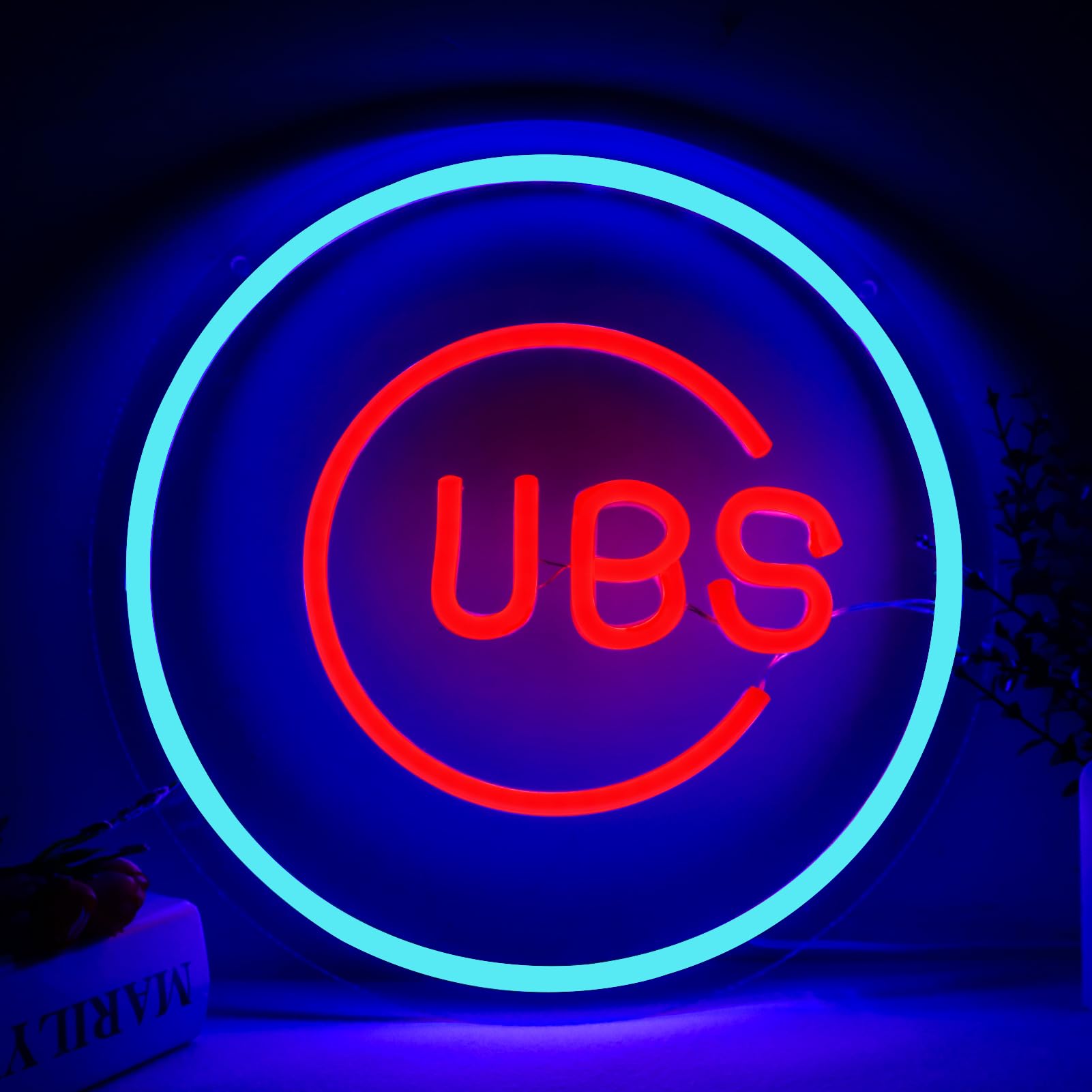 Balanar Neon Sign Baseball LED Light for Wall Decor, Acrylic, B-Baseball Team Model, Red, Ideal for Man Cave, Garage, Game Room