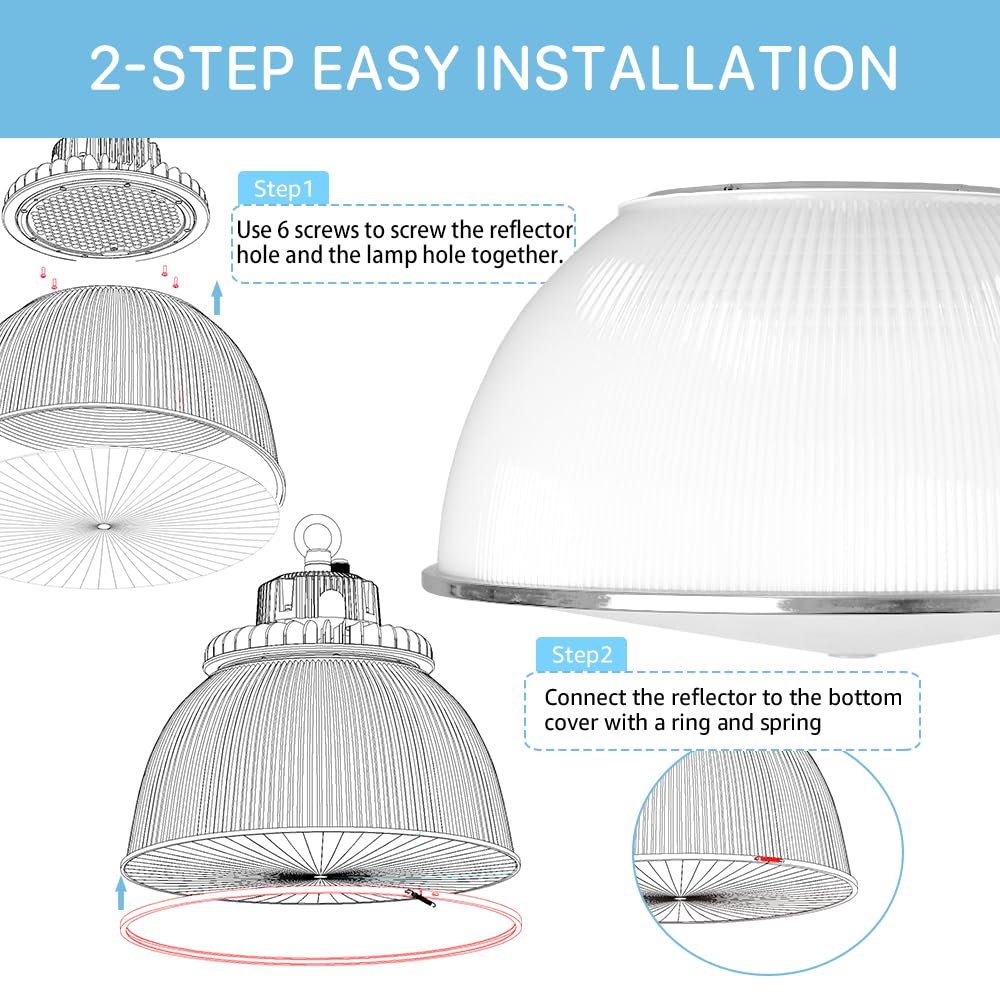 HYPERLITE High Bay Light Reflector 60 Degree - Milky Acrylic 2-Pack, Model B086YS9ZH7-UK